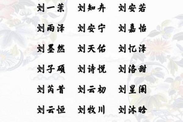 刘姓孩子起名指南：优雅与力量并存的名字