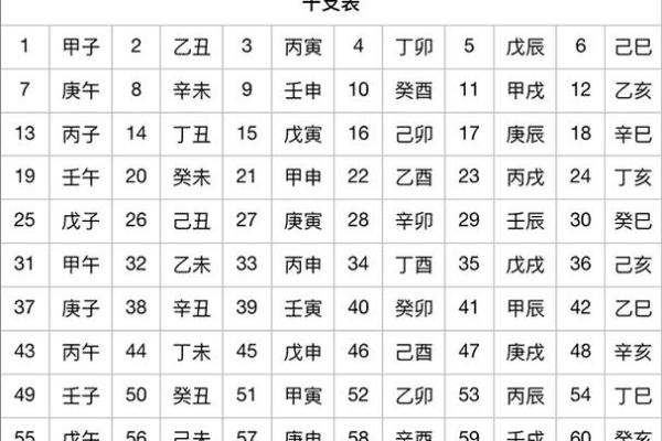 天干查询表的使用方法与实用技巧