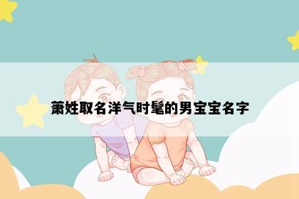 萧姓取名洋气时髦的男宝宝名字