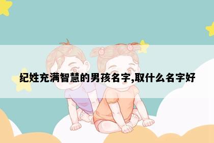 纪姓充满智慧的男孩名字,取什么名字好