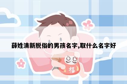 薛姓清新脱俗的男孩名字,取什么名字好