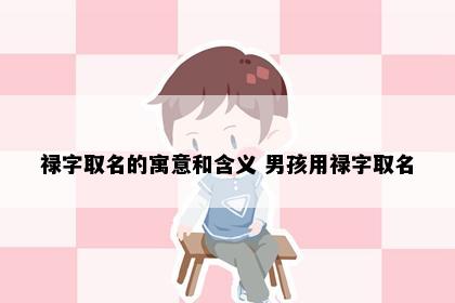 禄字取名的寓意和含义 男孩用禄字取名