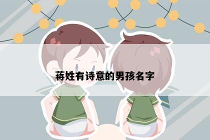 蒋姓有诗意的男孩名字