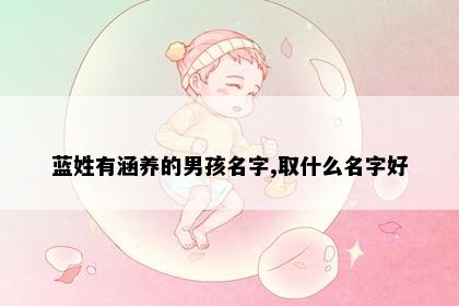 蓝姓有涵养的男孩名字,取什么名字好