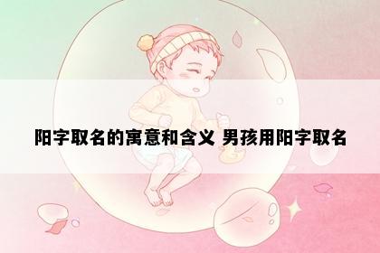 阳字取名的寓意和含义 男孩用阳字取名