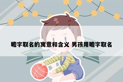 瞻字取名的寓意和含义 男孩用瞻字取名