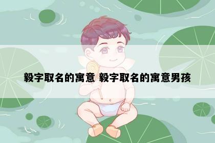 毅字取名的寓意 毅字取名的寓意男孩