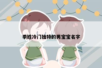 季姓冷门独特的男宝宝名字