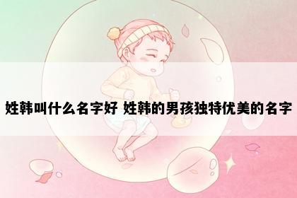 姓韩叫什么名字好 姓韩的男孩独特优美的名字